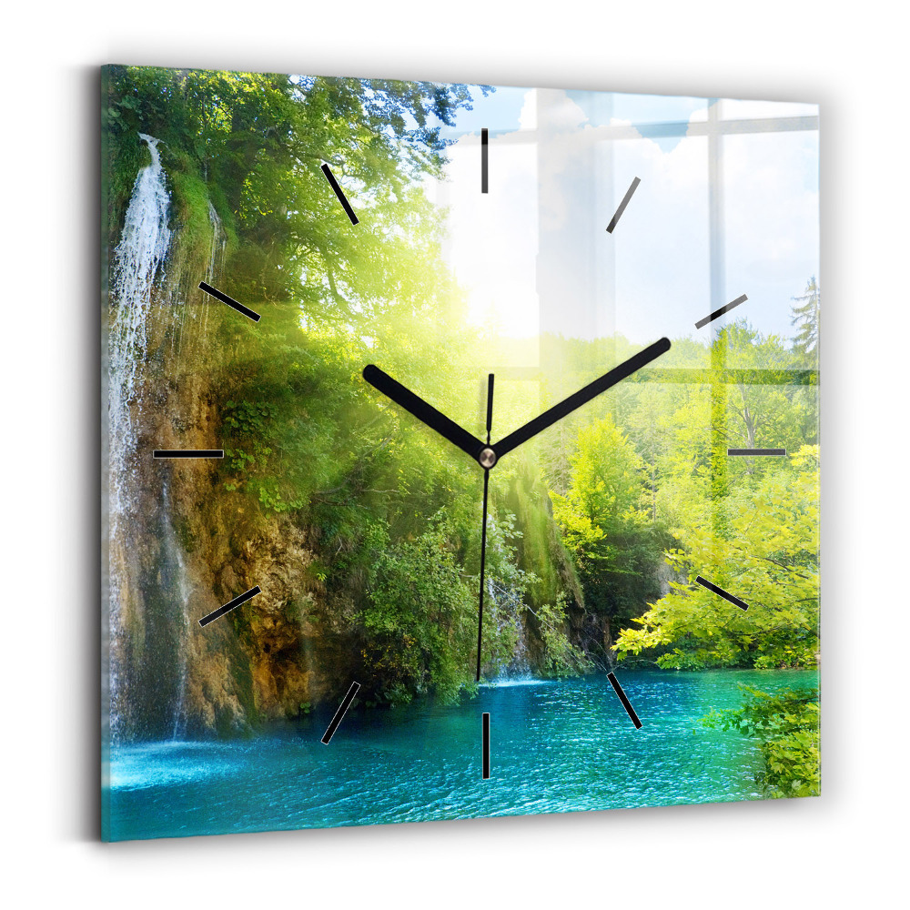 Horloge murale carrée Paysage de lagune