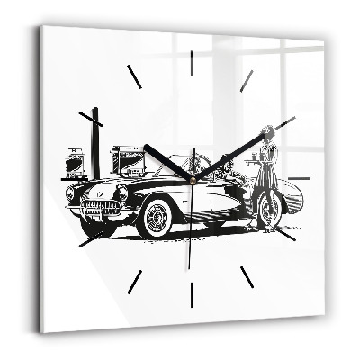 Horloge murale carrée Illustration rétro