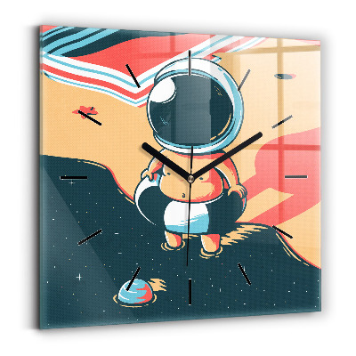 Horloge carrée en verre Imagination d'un enfant