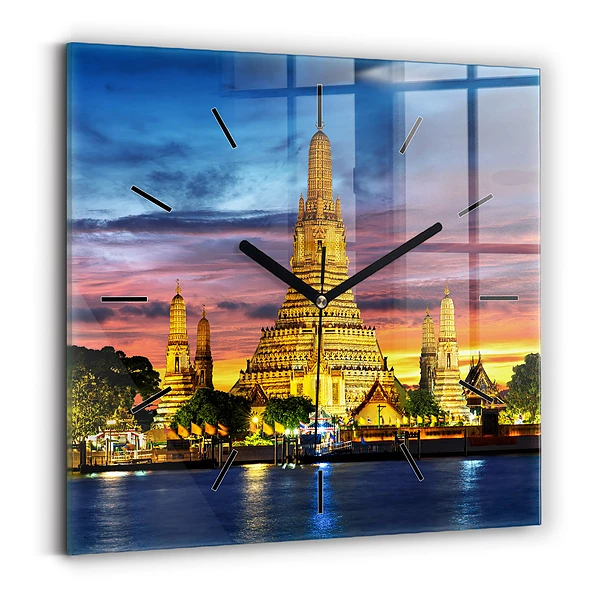 Horloge murale carrée Temple à Bangkok