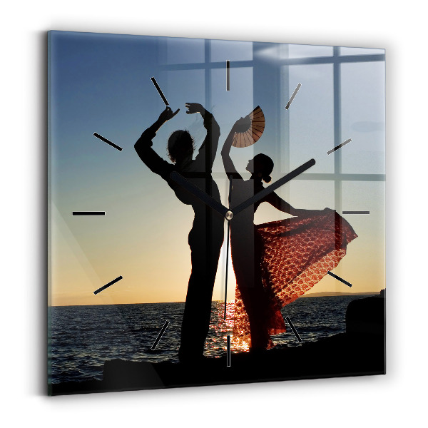 Horloge murale carrée Danse espagnole en mer
