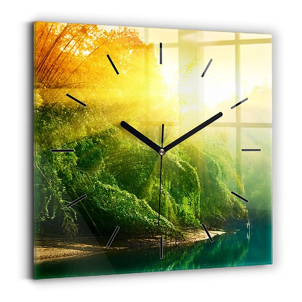Horloge carrée en verre Nature paisible