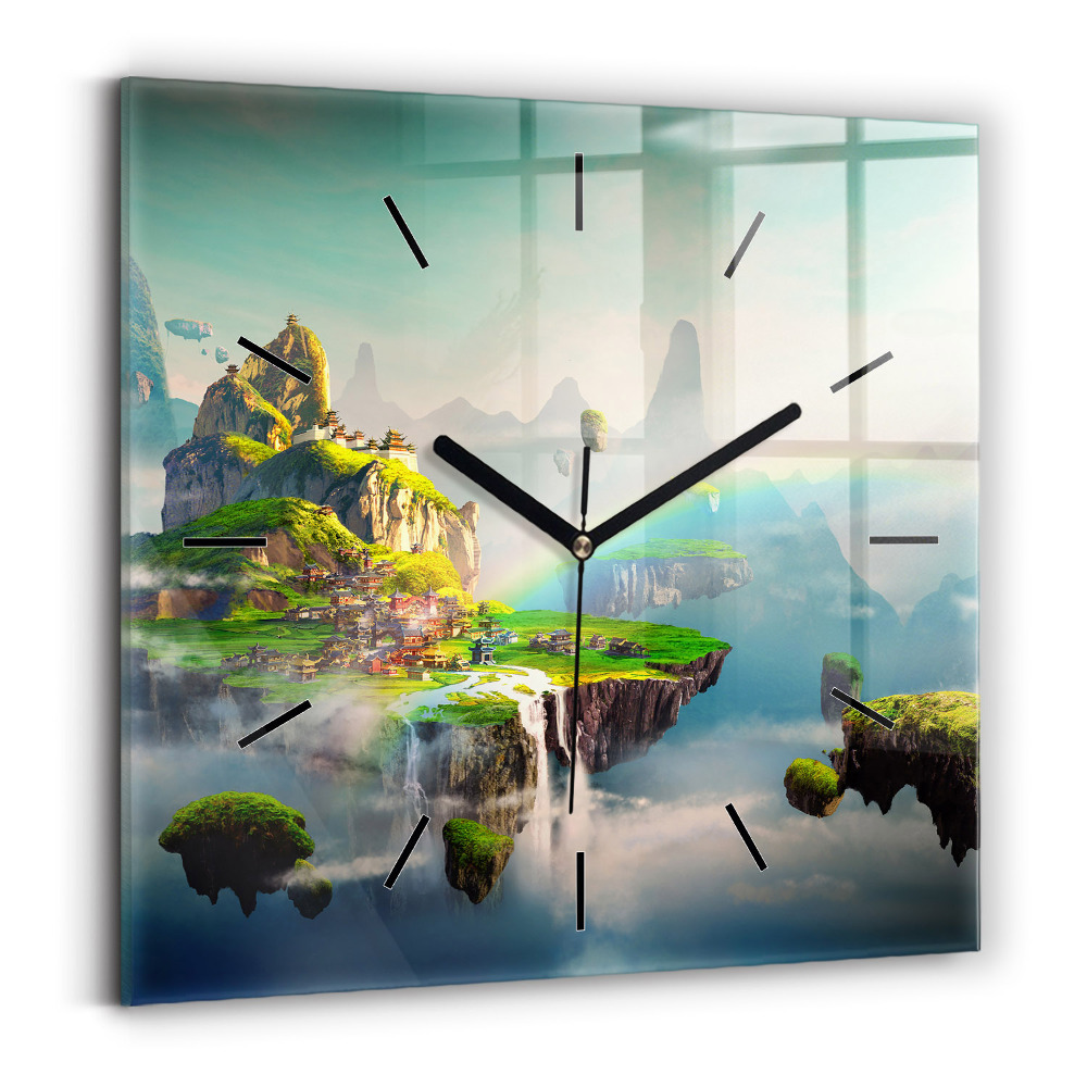 Horloge carrée en verre Fantaisie chinoise