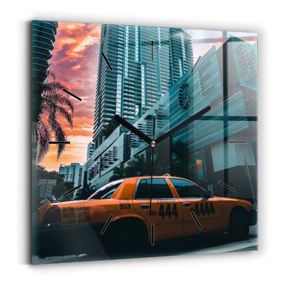 Horloge murale carrée Miami, Floride