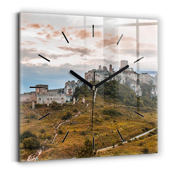 Horloge carrée en verre Château de Spiš en Slovaquie