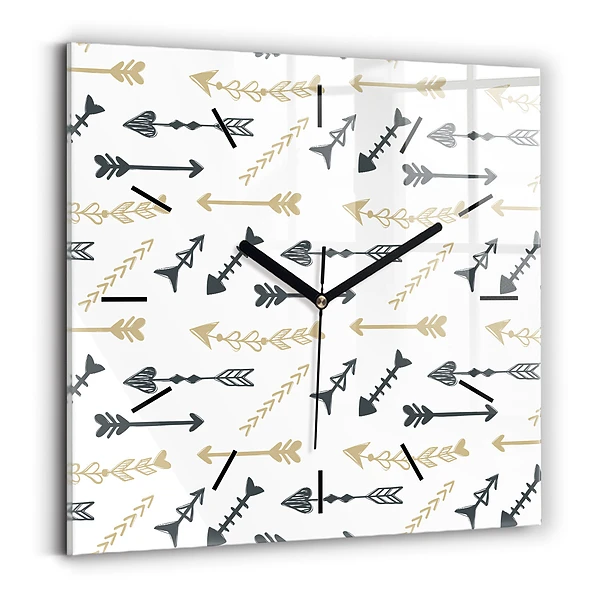 Horloge carrée en verre Motif géométrique de hipster