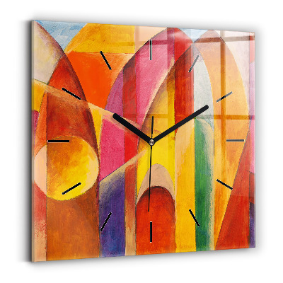Horloge murale carrée Décoration artistique Abstraction