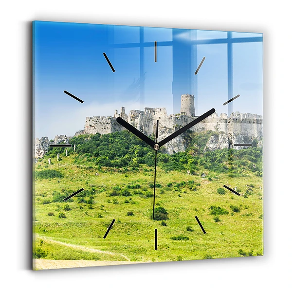 Pendule carrée en verre Château de Spiš en Slovaquie