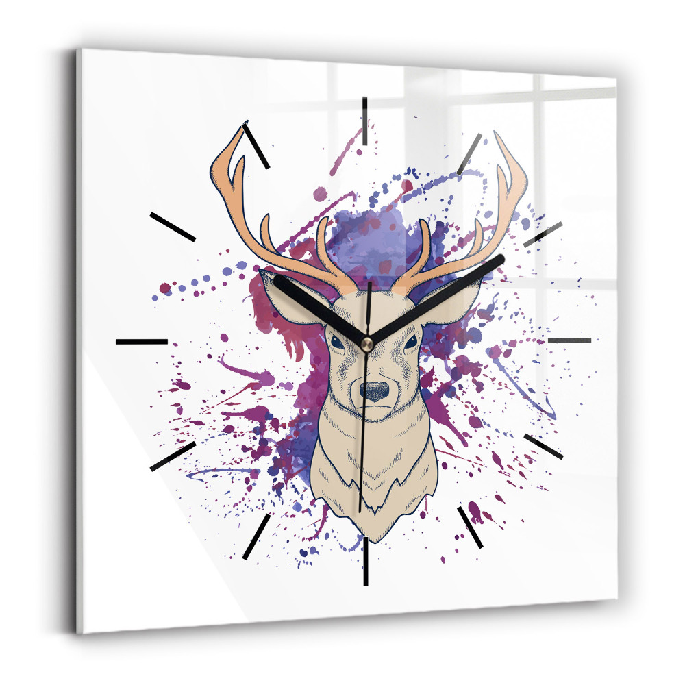 Horloge murale carrée Illustration vectorielle d'un cerf