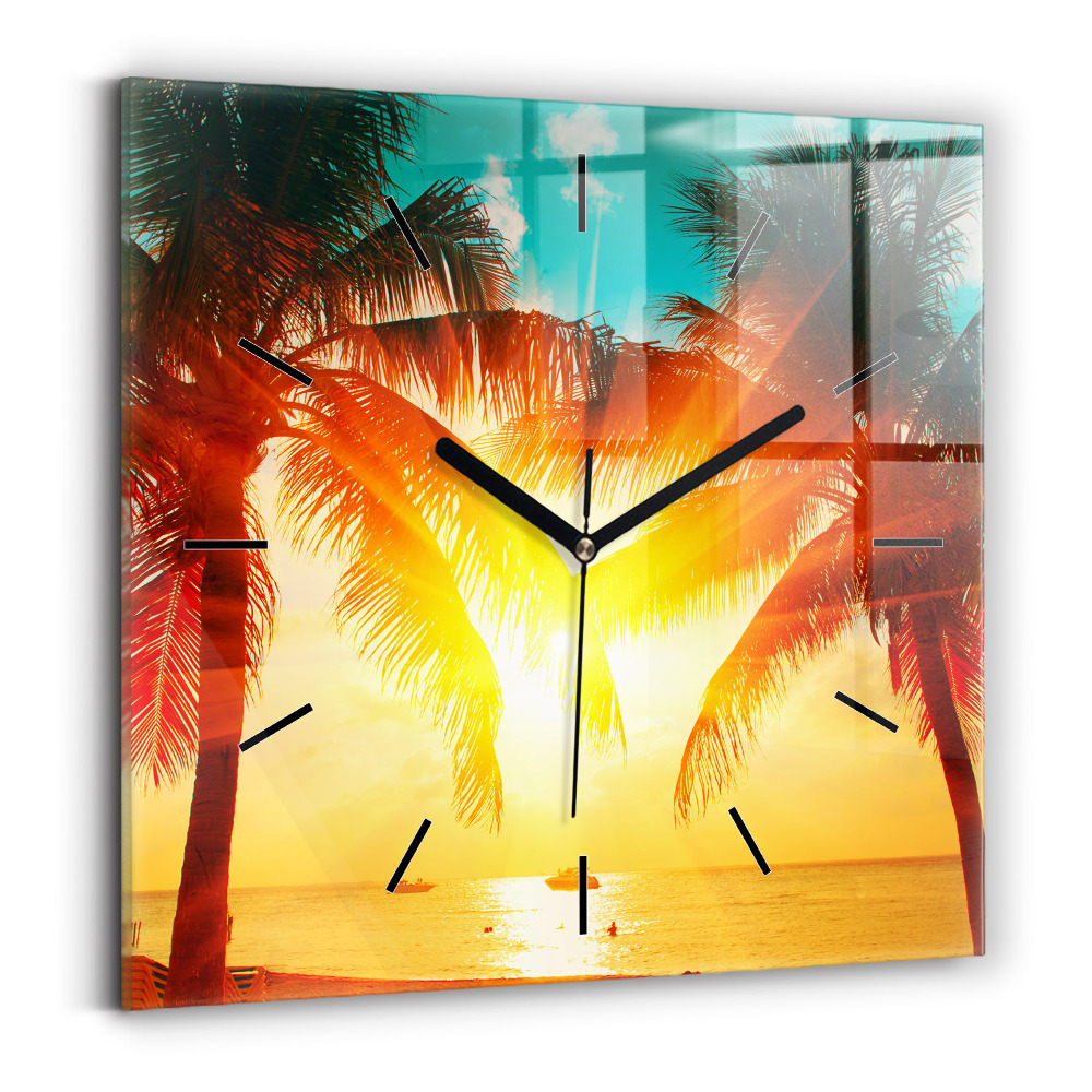 Horloge murale carrée Vacances Repos Été