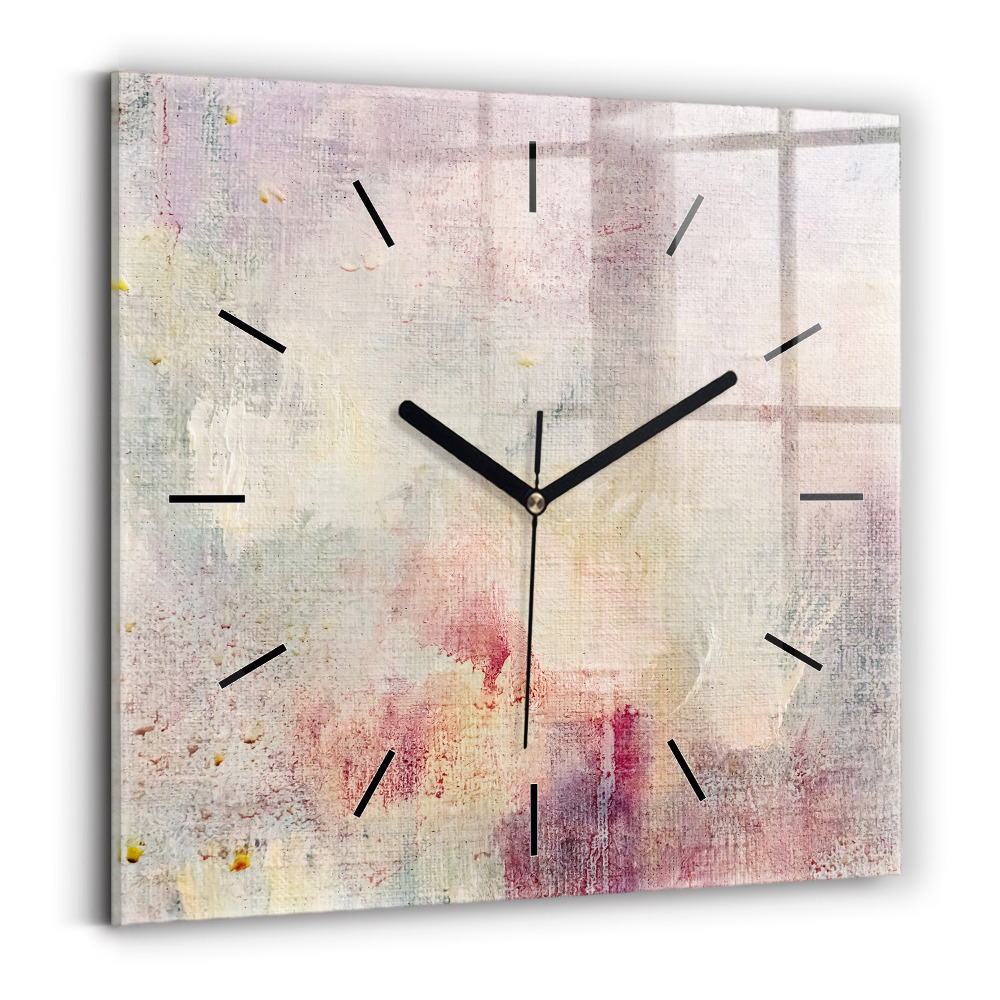 Horloge carrée en verre Abstraction peinte