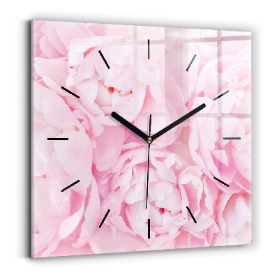 Horloge carrée en verre Fleurs en fleurs