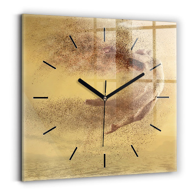 Horloge carrée en verre Femme en silhouette