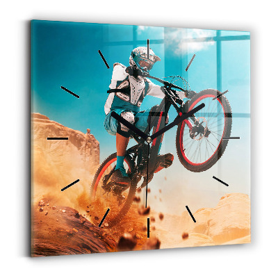 Pendule carrée en verre Cascadeur et adrénaline