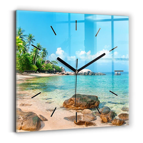 Horloge murale carrée Belle plage en Thaïlande