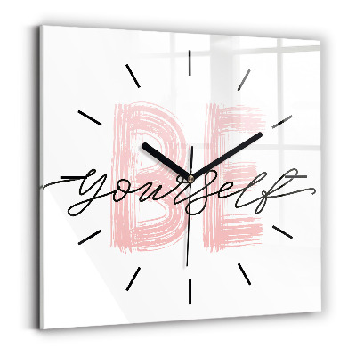 Pendule carrée en verre Inscription 