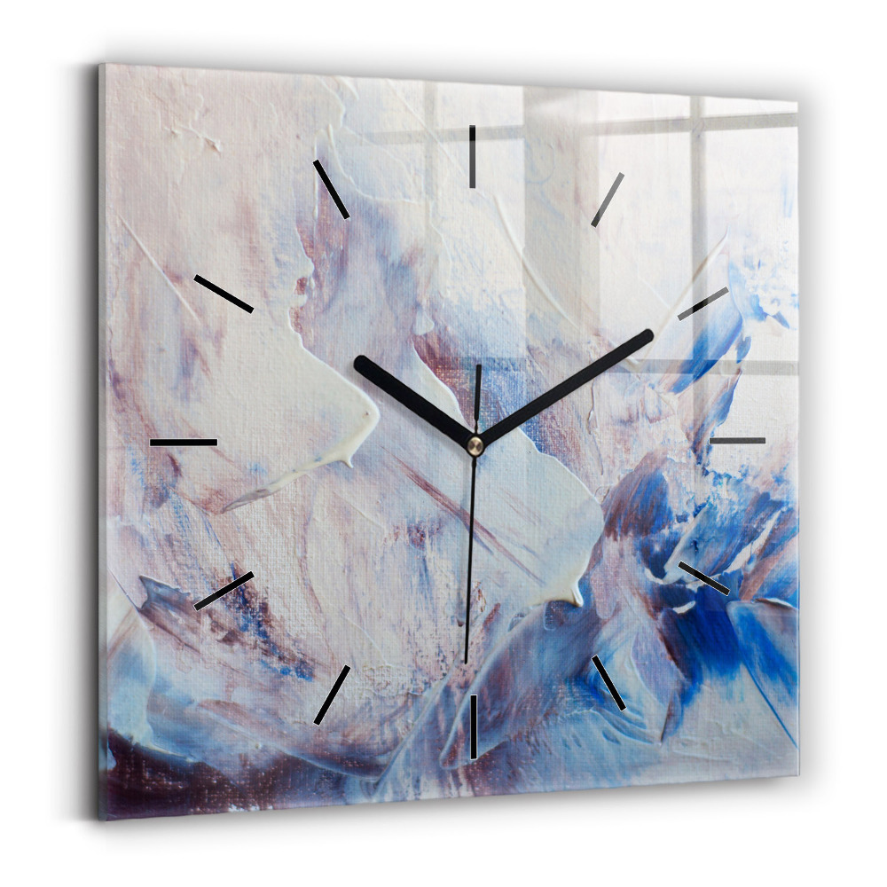 Horloge carrée en verre Texture de peinture abstraite