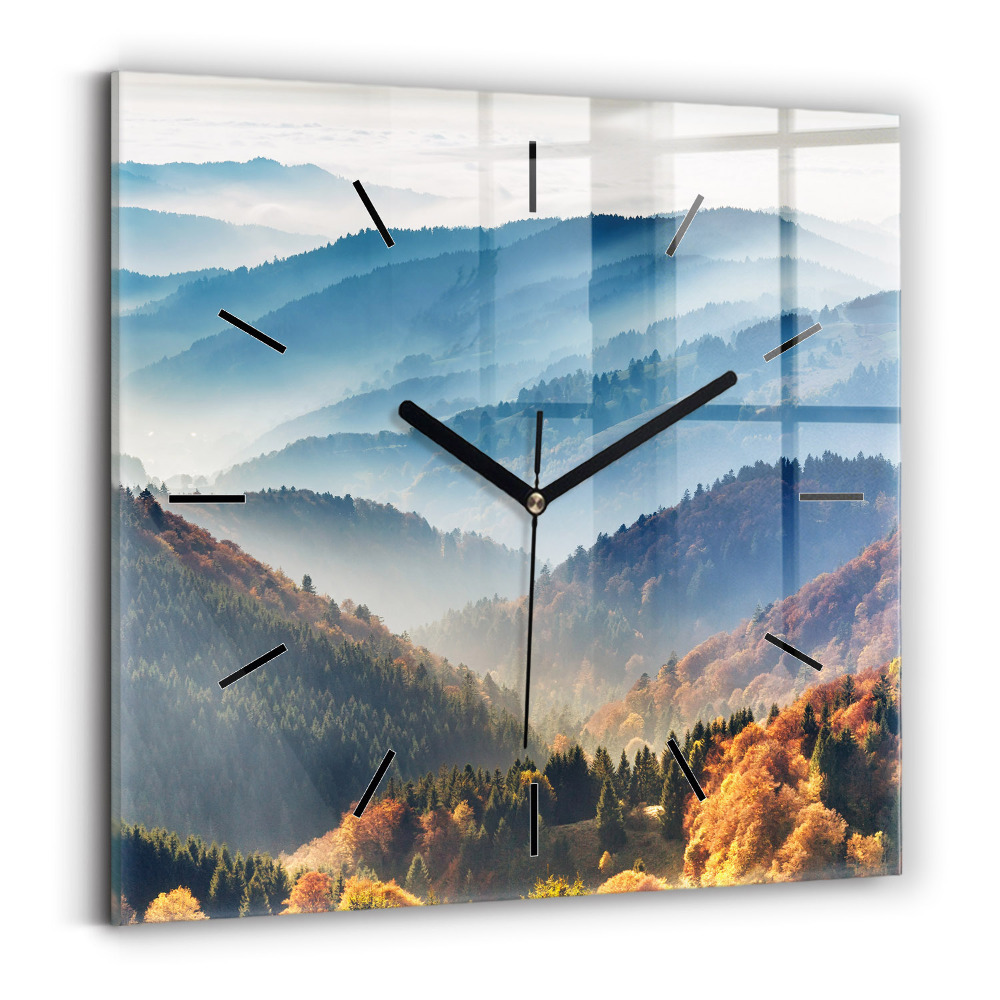 Horloge murale carrée Paysage de montagne