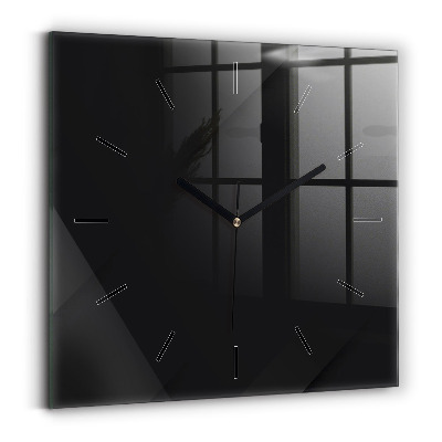 Horloge carrée en verre Motif de mur sombre