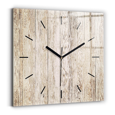 Horloge carrée en verre Panneaux en bois