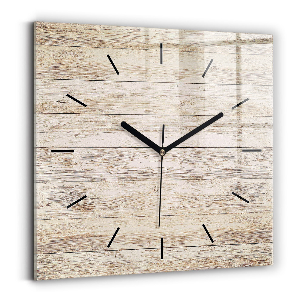 Horloge murale carrée Panneaux en bois