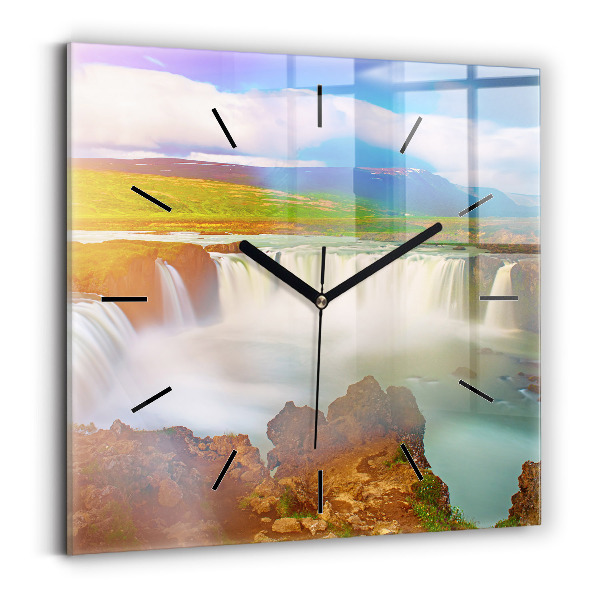 Horloge murale carrée Godafoss en Islande