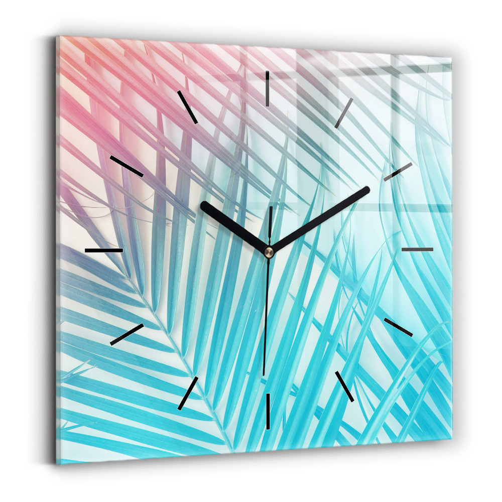 Horloge murale carrée Palmier tropical