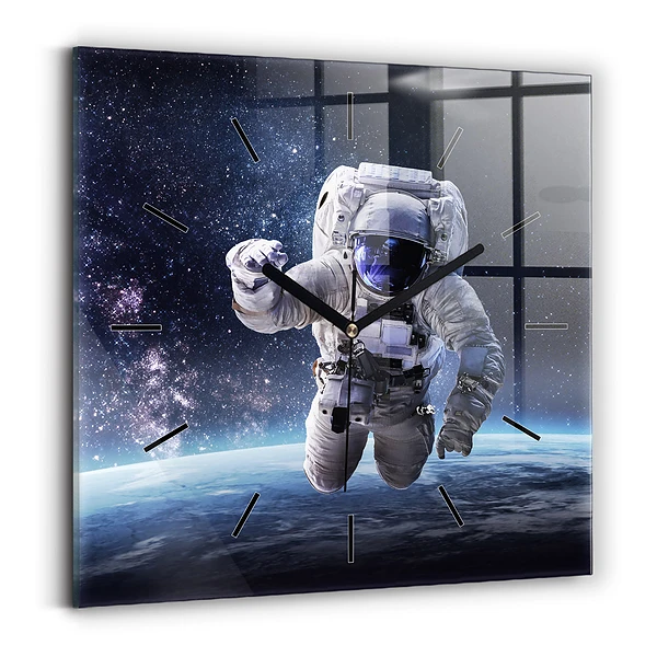 Horloge murale carrée Astronaute au-dessus du sol