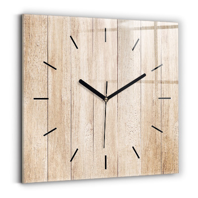 Pendule carrée en verre Texture en bois