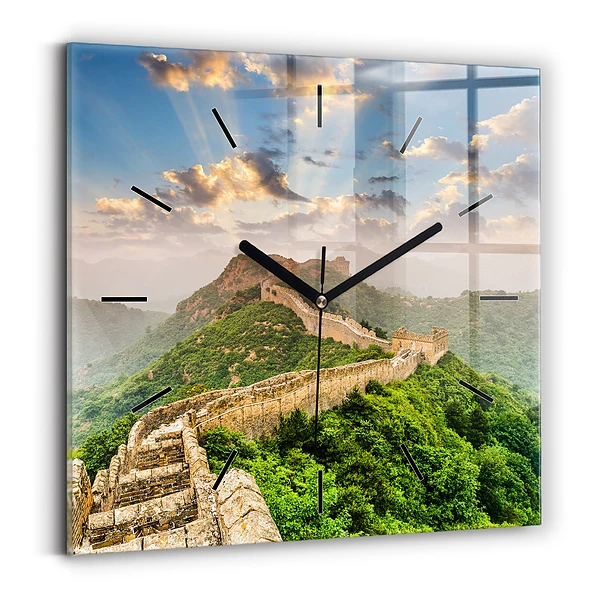 Pendule carrée en verre Grande Muraille de Chine