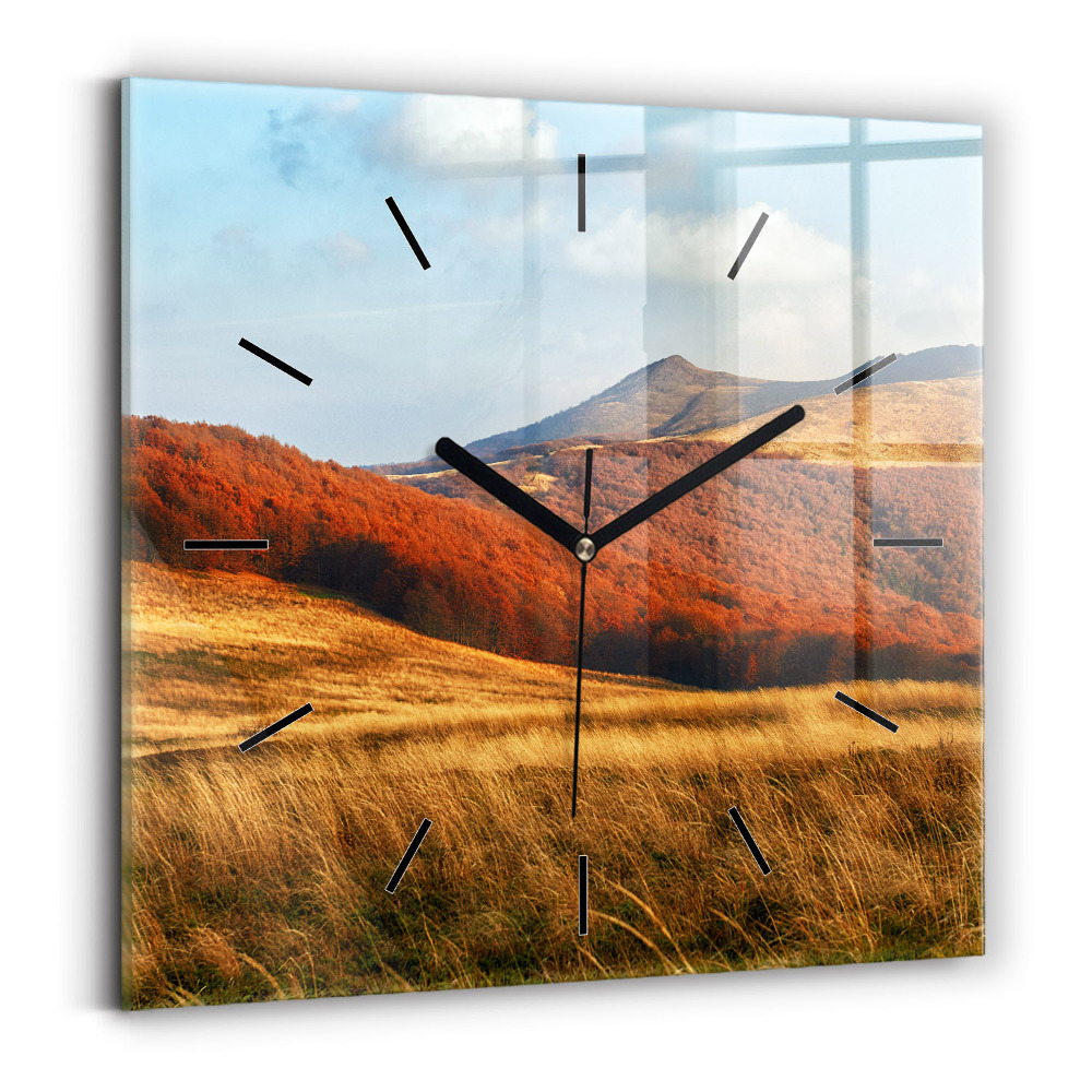 Horloge murale carrée Paysage de montagne
