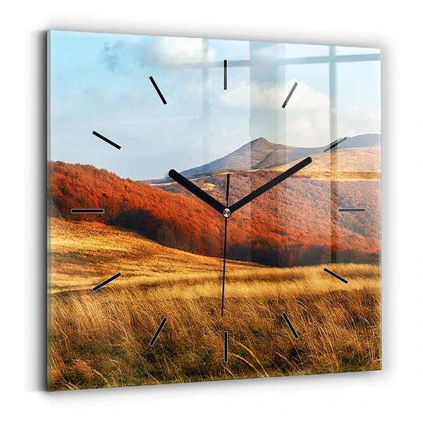 Horloge murale carrée Paysage de montagne