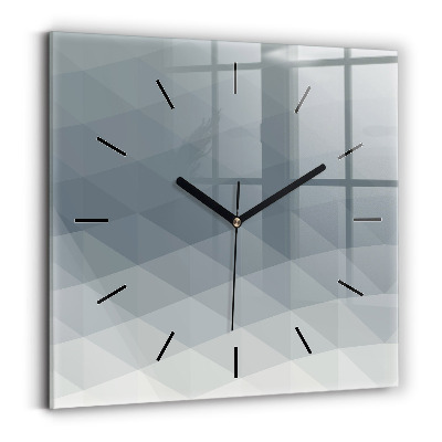 Horloge carrée en verre Abstraction grise
