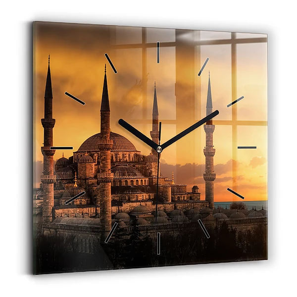 Horloge carrée en verre Mosquée d'Istanbul