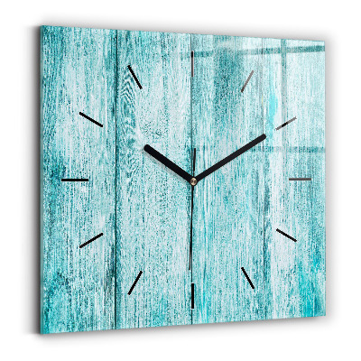 Horloge murale carrée Vieux bois bleu
