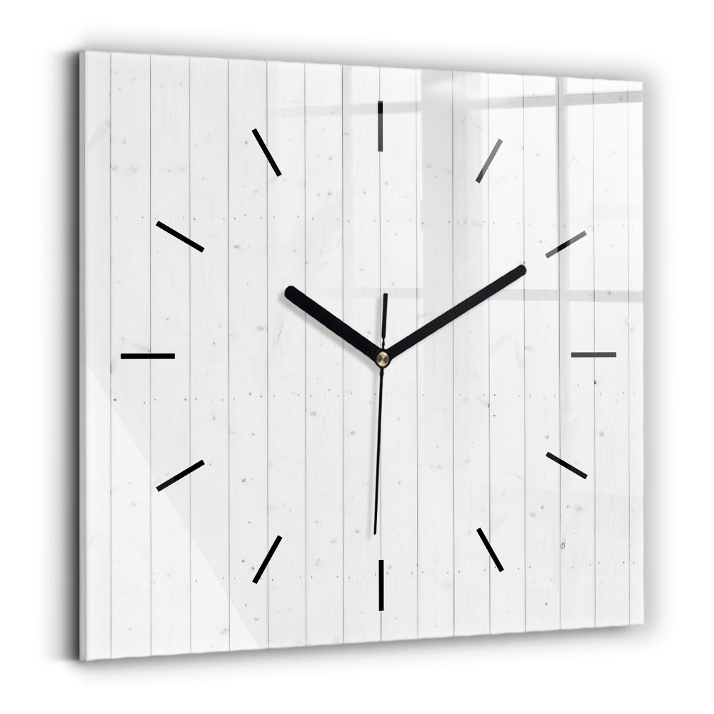Horloge murale carrée Motif de panneaux en bois