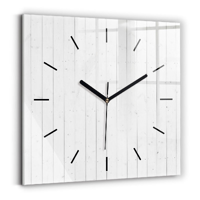 Horloge murale carrée Motif de panneaux en bois
