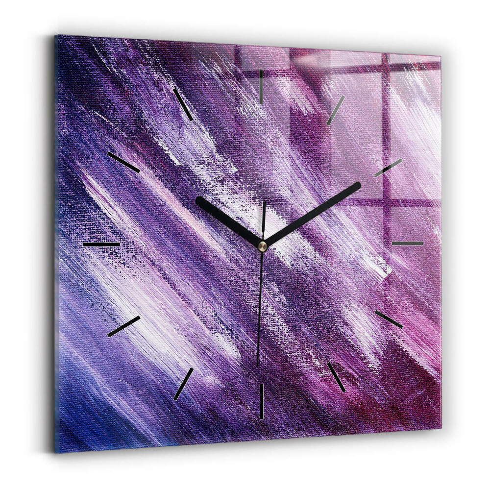 Horloge carrée en verre Texture de peinture acrylique