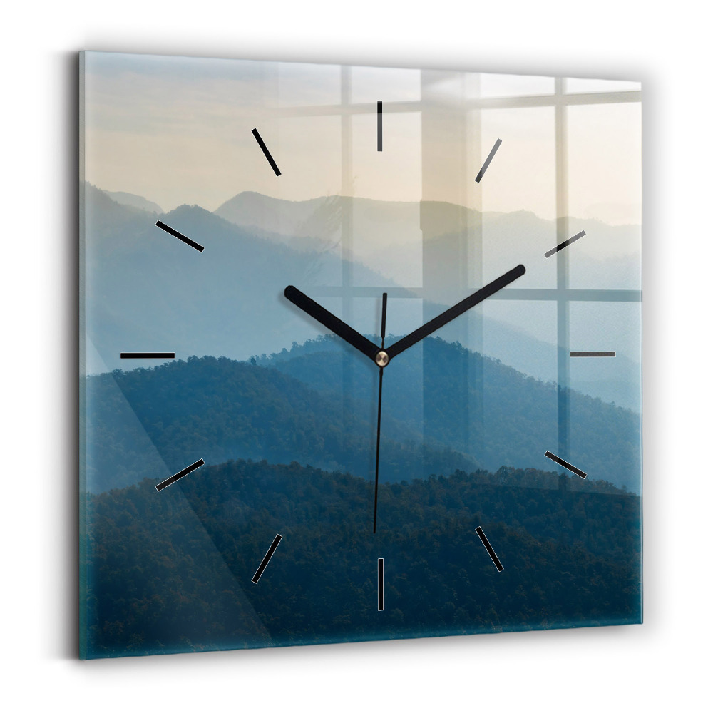 Pendule carrée en verre Paysage abstrait de montagne