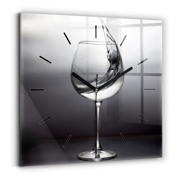 Horloge murale carrée Verre à vin