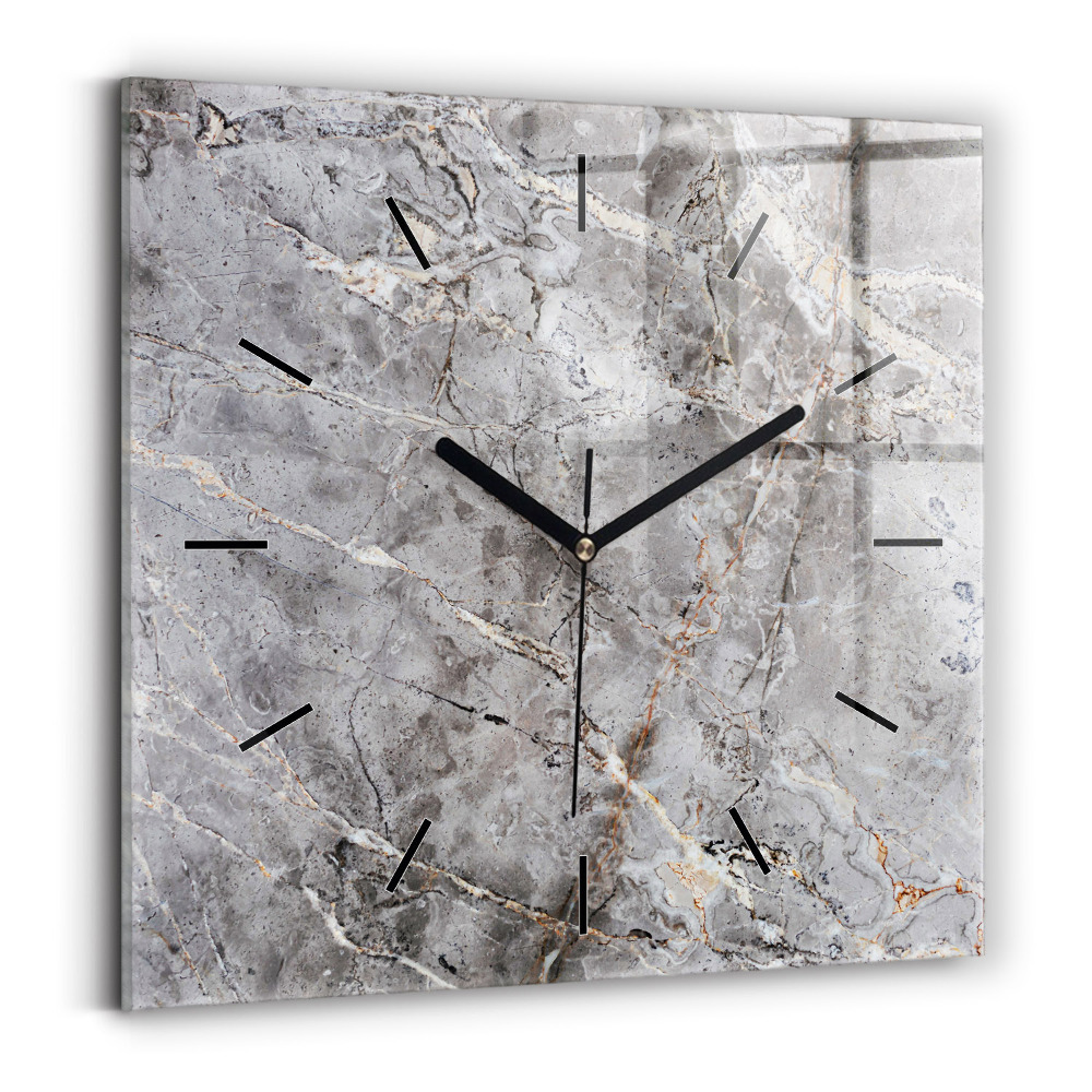 Horloge murale carrée Marbre de granit gris