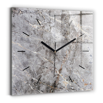 Horloge murale carrée Marbre de granit gris