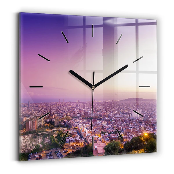 Horloge murale carrée Barcelone Bunkers El Carmel