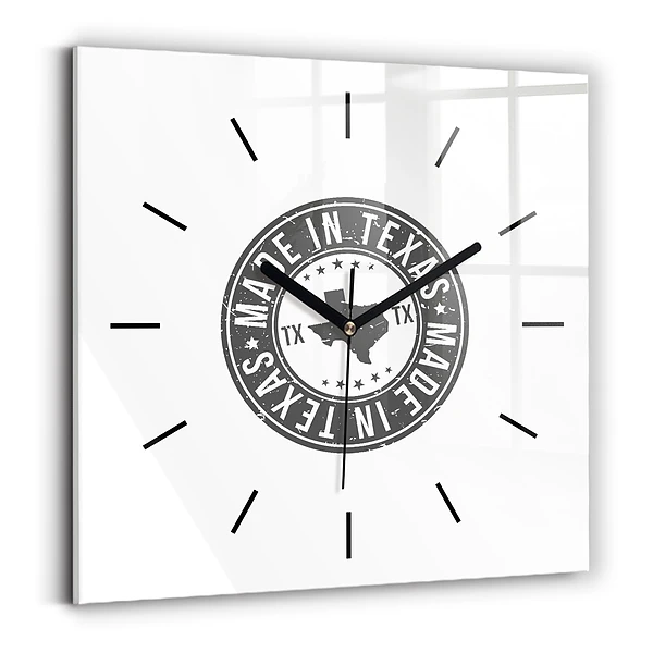 Horloge murale carrée Timbre du Texas
