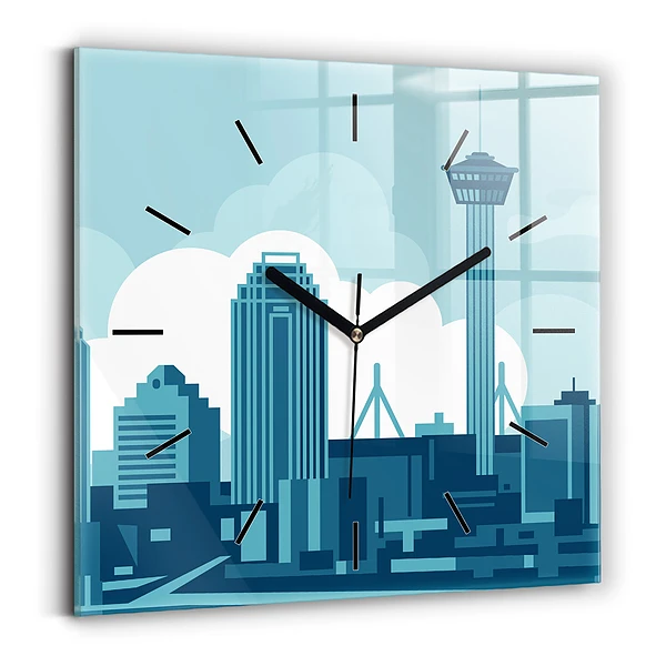 Horloge murale carrée Architecture aux États-Unis