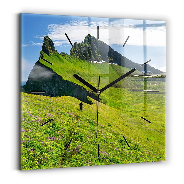 Pendule carrée en verre Réserve naturelle de Hornstrandir, Islande