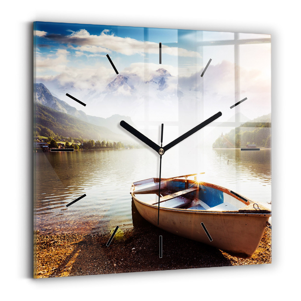 Horloge murale carrée Vue d'un lac