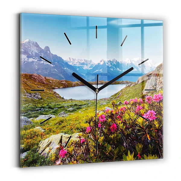 Horloge murale carrée Mont Blanc Chamonix glacier