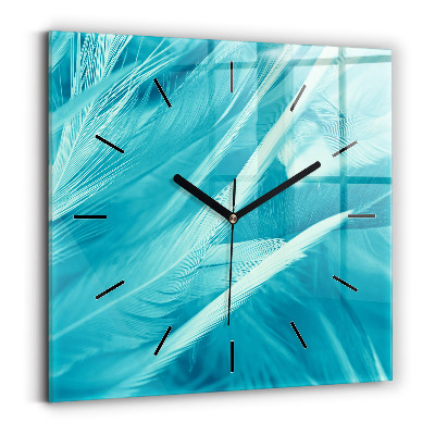 Horloge carrée en verre Vert turquoise vintage