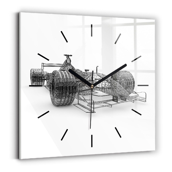 Horloge carrée en verre Structure d'une voiture de F1